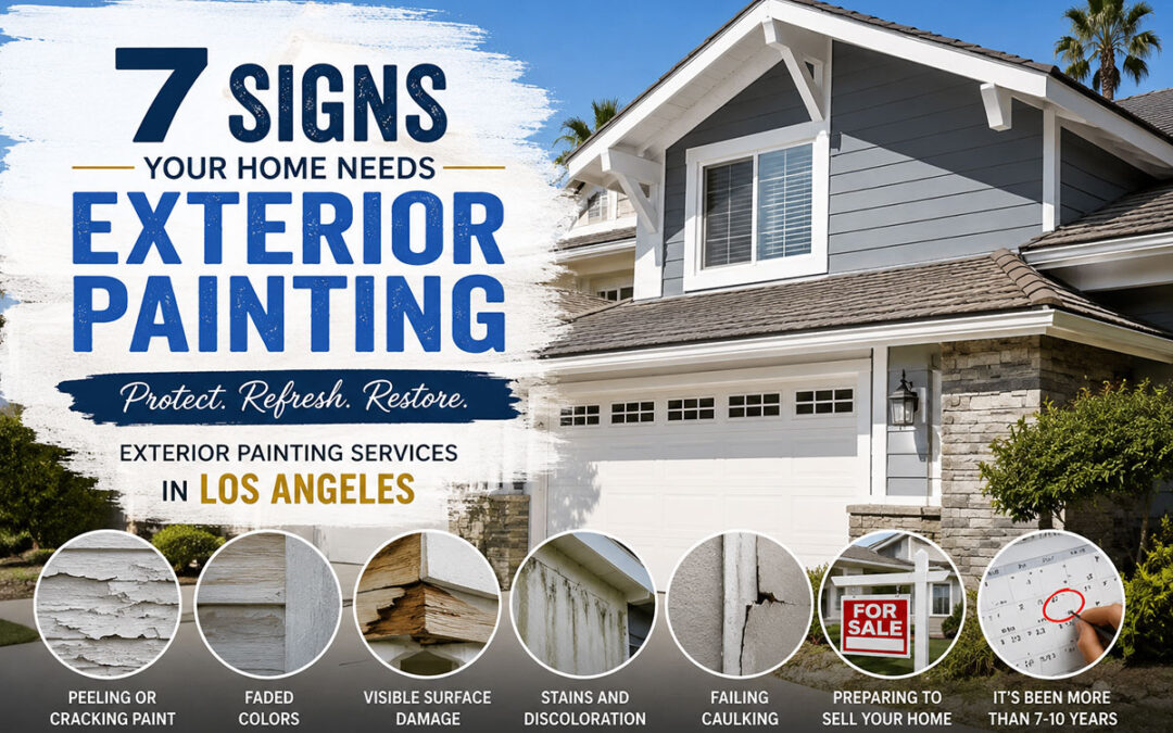 Exterior house in Los Angeles showing signs that indicate it's time for exterior painting, including fading paint and weather wear.