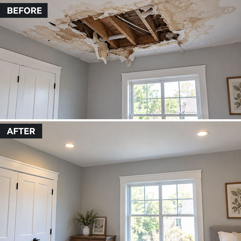 ceiling drywall repair before after los angeles